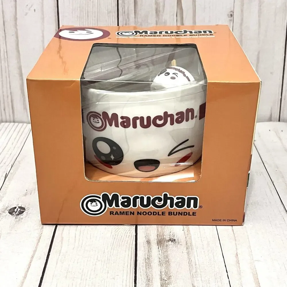 NIB Maruchan Ramen Noodle Bowl Set with Chopsticks Spoon & Chopstick Holder Gift